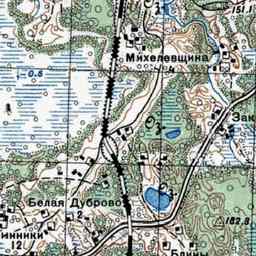 Осинники на старой карте РККА