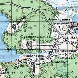 Придорожье на старой карте РККА