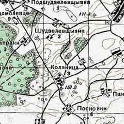 Колоницы на старой карте РККА