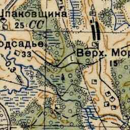Верхние Морозы на старой карте РККА