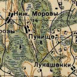 Мыщено на старой карте РККА