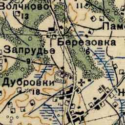 Мыщено на старой карте РККА
