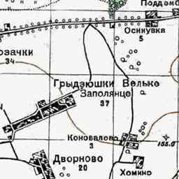 Залесинки на старой карте РККА