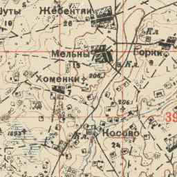 Косово на старой карте РККА