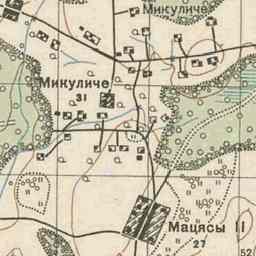 Ластовичи на старой карте РККА