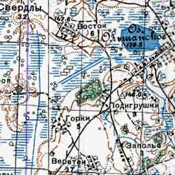Ольшаники на старой карте РККА