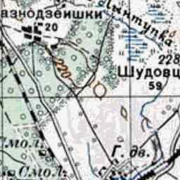 Явнелишки на старой карте РККА