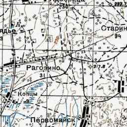 Бобовище на старой карте РККА