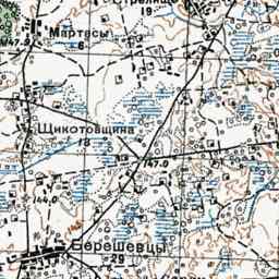 Щекотовщина на старой карте РККА