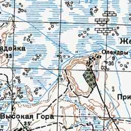 Высокая Гора на старой карте РККА