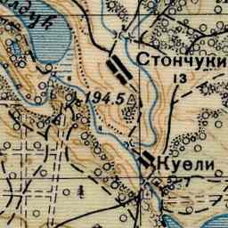 Войшкуны на старой карте РККА