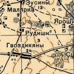 Дворчище на старой карте РККА