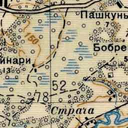 Пашкуны на старой карте РККА