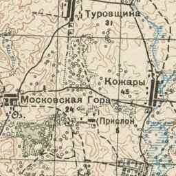 Московская Гора на старой карте РККА