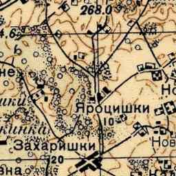 Захаришки на старой карте РККА