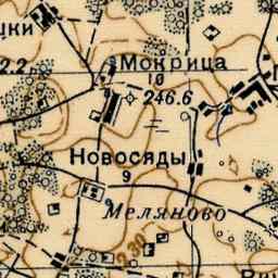 Ясенёво на старой карте РККА