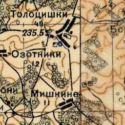Толотишки на старой карте РККА