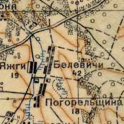 Яжги на старой карте РККА