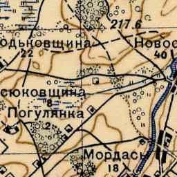 Хоронжишки на старой карте РККА