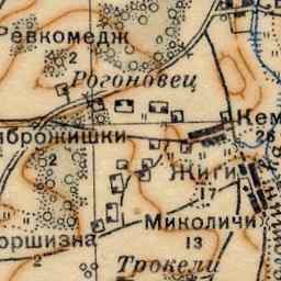 Кимели на старой карте РККА