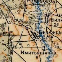 Блажаны на старой карте РККА