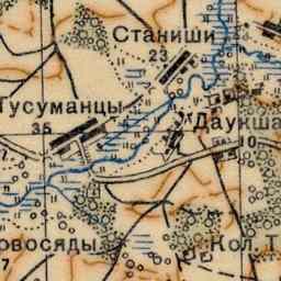 Блажаны на старой карте РККА
