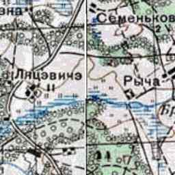 Ляцевичи на старой карте РККА