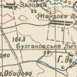 Казённые Лычицы на старой карте РККА