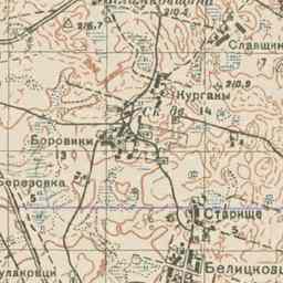 Боровики на старой карте РККА