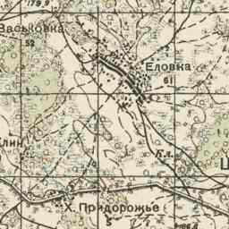 Васьковка на старой карте РККА