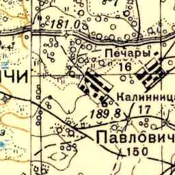 Павловичи на старой карте РККА