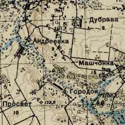 Васьковичи на старой карте РККА