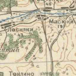 Ясеновица на старой карте РККА