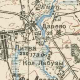 Литва на старой карте РККА