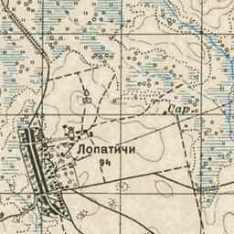 Шаловичи на старой карте РККА