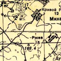 Михалёвка на старой карте РККА