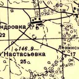 Рудня Лозовская на старой карте РККА