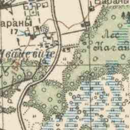 Яглевичи на старой карте РККА