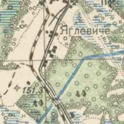Яглевичи на старой карте РККА