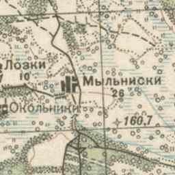 Мыльниск на старой карте РККА