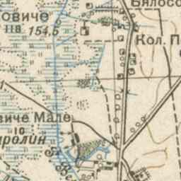 Великие Яковичи на старой карте РККА