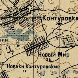 Кунторовка на старой карте РККА