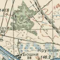 Бошня на старой карте РККА