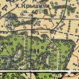 Крышичи на старой карте РККА