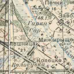 Великорита на старой карте РККА