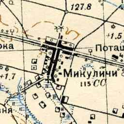 Микуличи на старой карте РККА