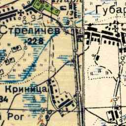 Чирвоное Озеро на старой карте РККА