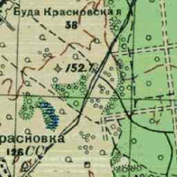 Буда Красновская на старой карте РККА