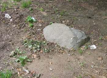 Стар. Белица (Гомел. р-н), усадьба: парк: камень с надписями